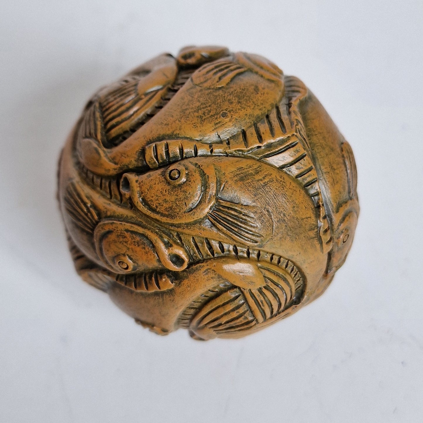 MC Escher Fish Sphere Sculpture, Museum Collectible (d 7 cm)