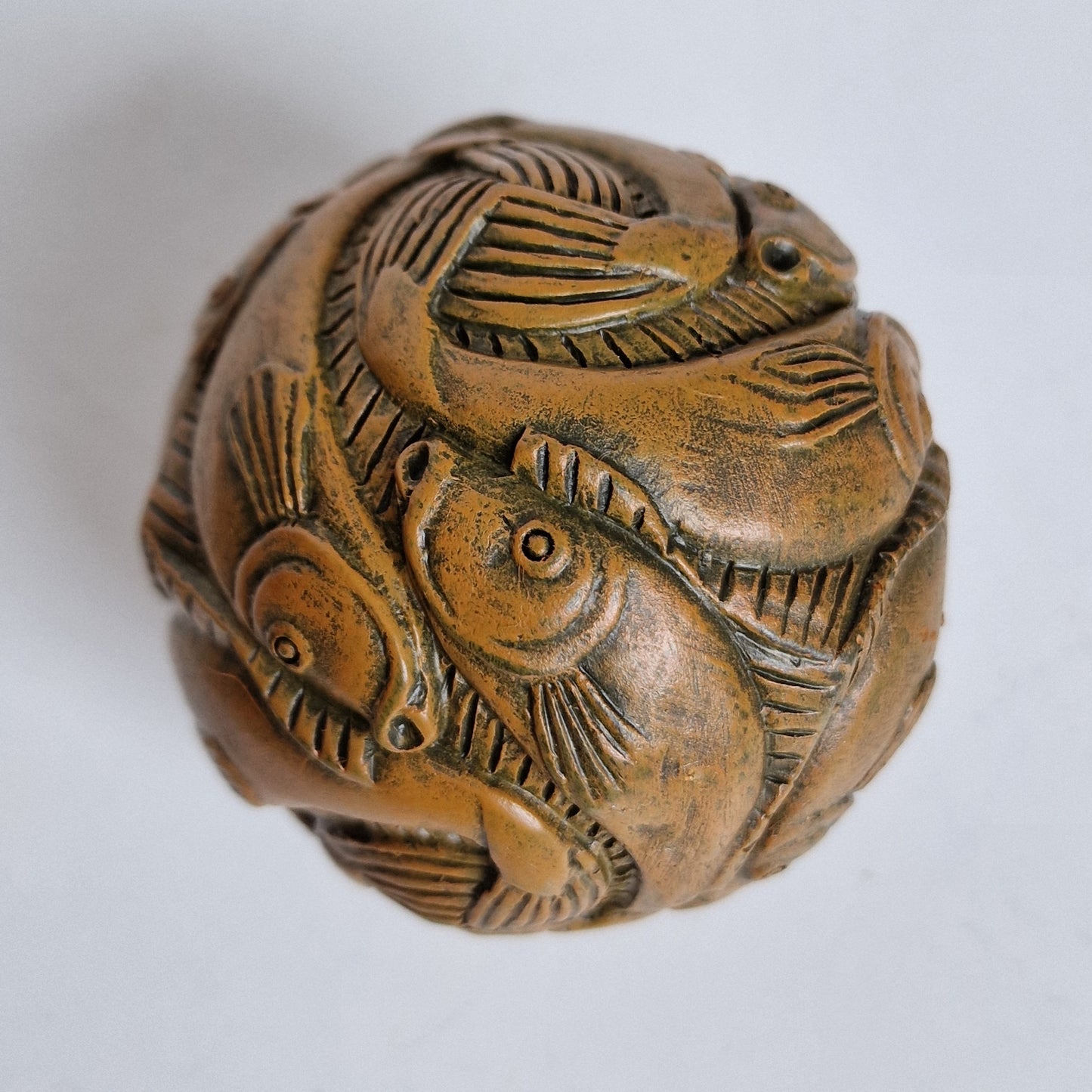 MC Escher Fish Sphere Sculpture, Museum Collectible (d 7 cm)