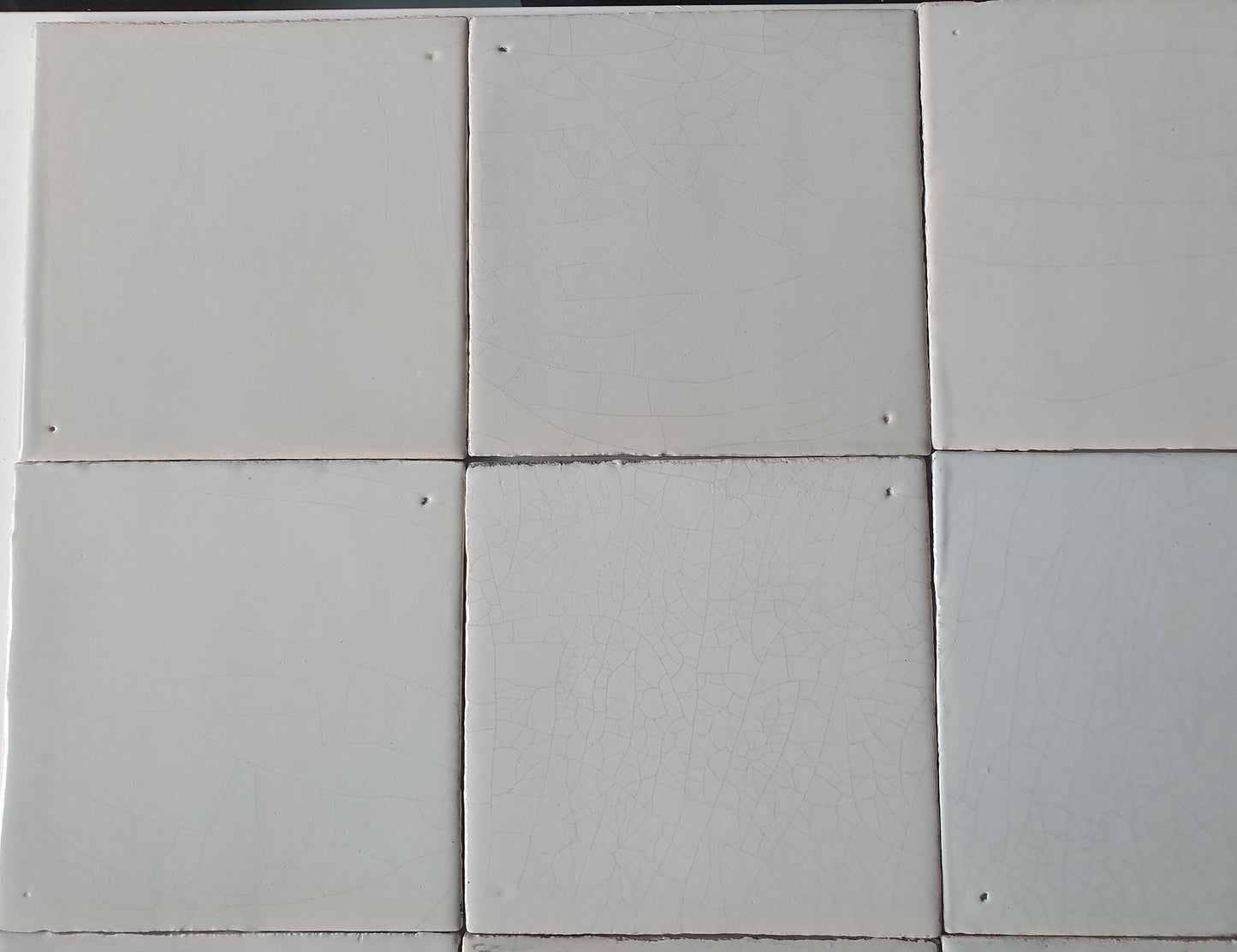 6 Delft Tiles, Handmade Dutch Witjes, 13x13cm blank white artisanal
