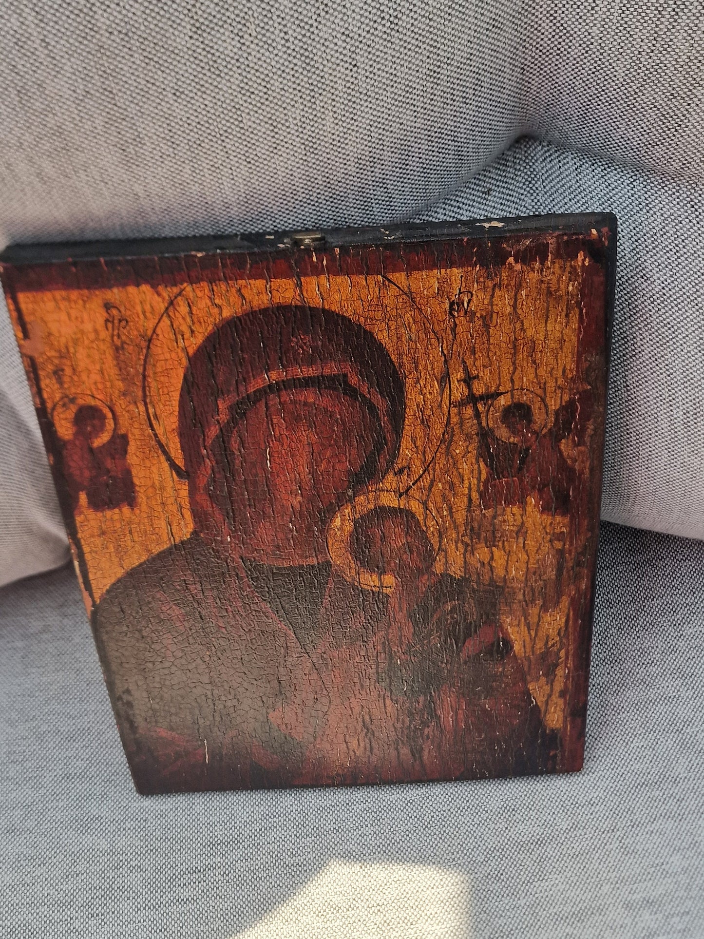 Icon set,  20th replica, 1 at both sides, mother Mary an Child,