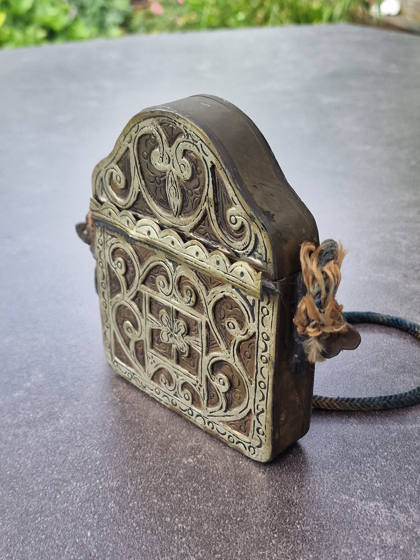 Moroccan Koran Storage Box, Silver on Copper, Islamic Decor