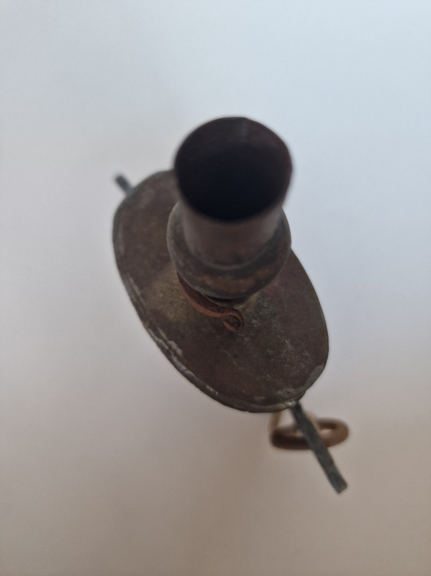 Antique Engraved Brass Gunpowder Flask – 19th Century Islamic Decor