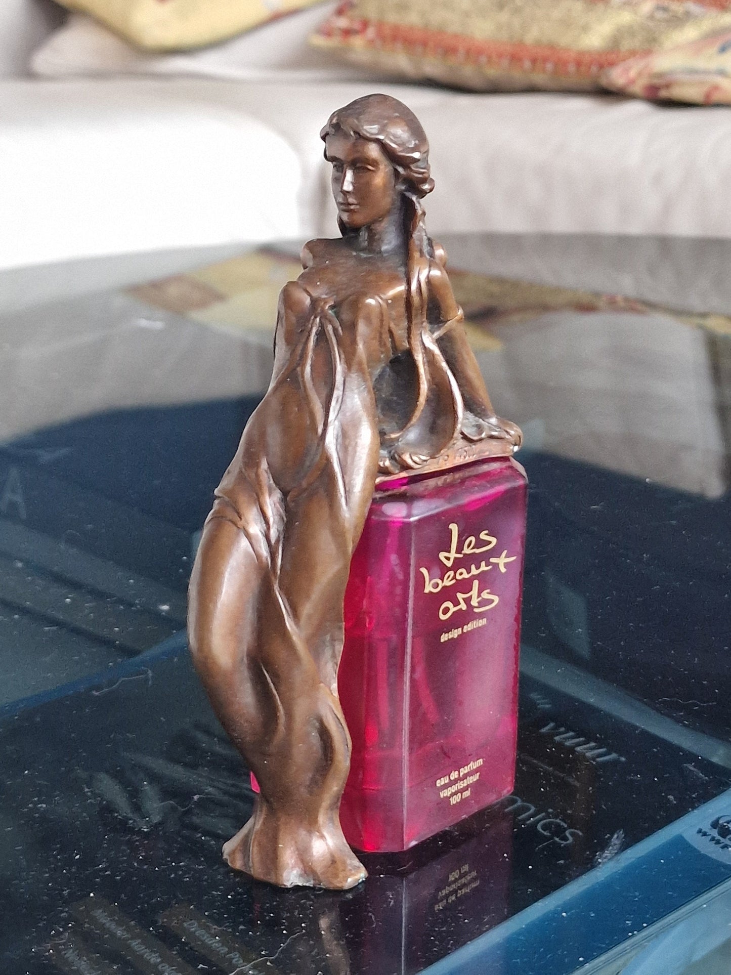 Barry Shiraishi 'Julia' Bronze Figure on  Perfume Bottle, Les Beaux Arts, Limited Edition