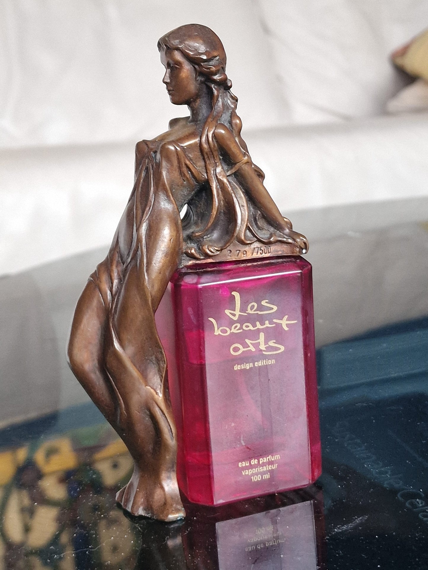 Barry Shiraishi 'Julia' Bronze Figure on  Perfume Bottle, Les Beaux Arts, Limited Edition