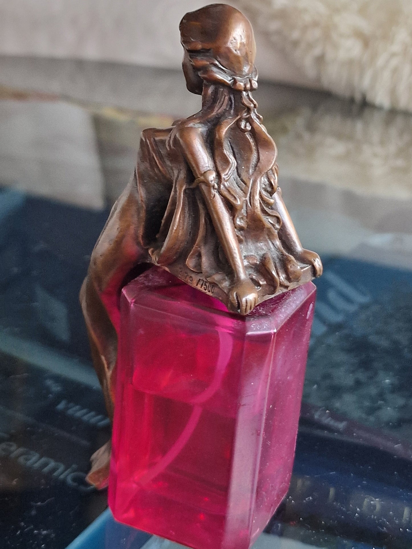 Barry Shiraishi 'Julia' Bronze Figure on  Perfume Bottle, Les Beaux Arts, Limited Edition