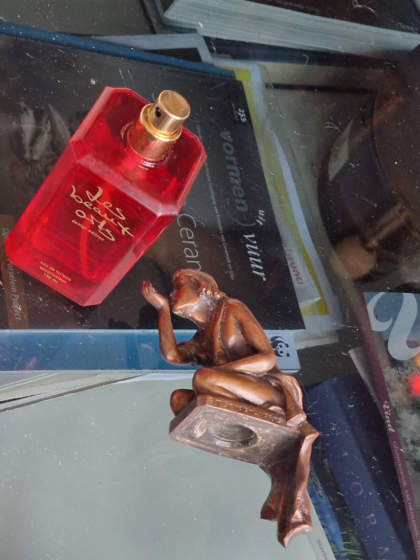 Barry Shiraishi Romeo Bronze Figure on Perfume Bottle, Les Beaux Arts, Limited Edition