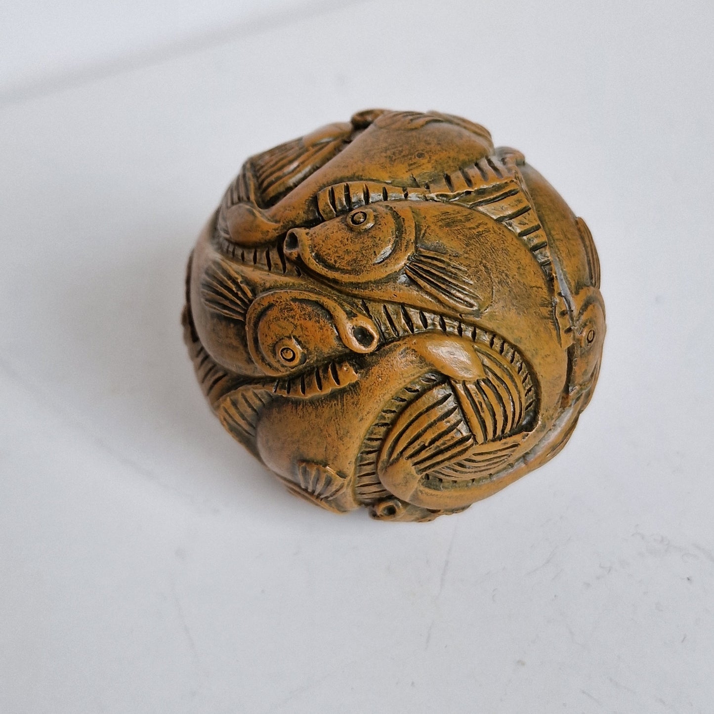 MC Escher Fish Sphere Sculpture, Museum Collectible (d 7 cm)