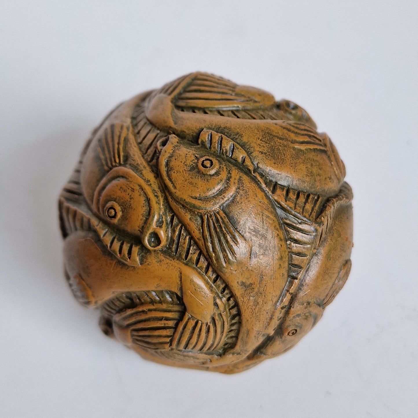 MC Escher Fish Sphere Sculpture, Museum Collectible (d 7 cm)