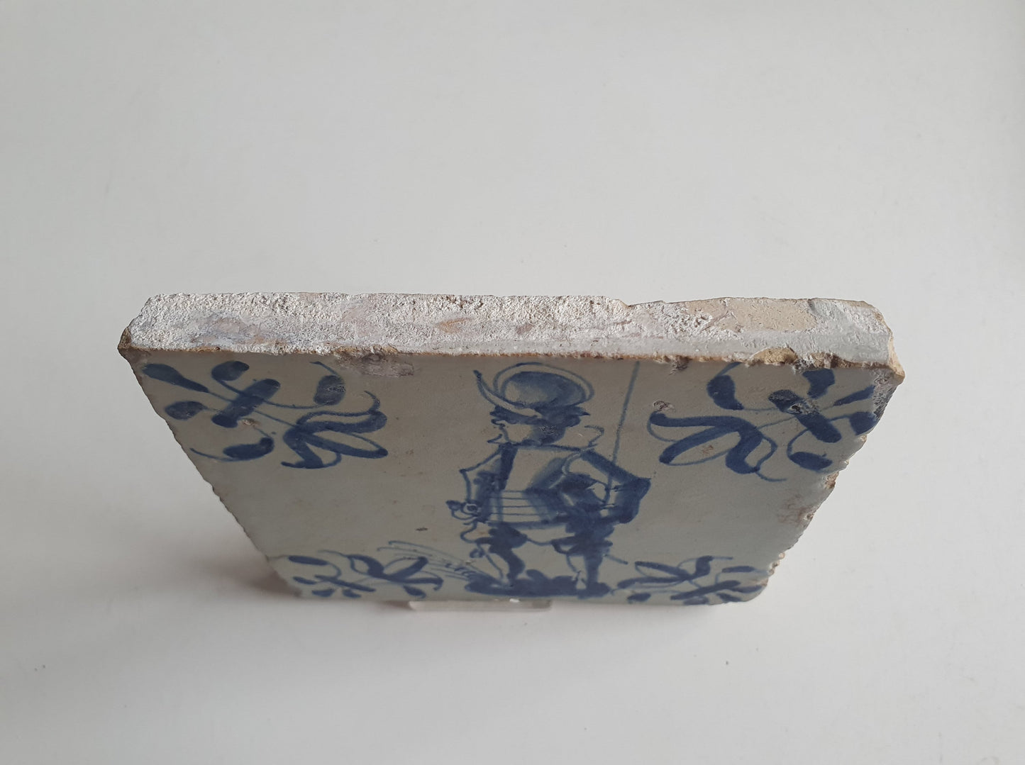 1640 Dutch Delft Tile, 17th Century Soldier Musketier