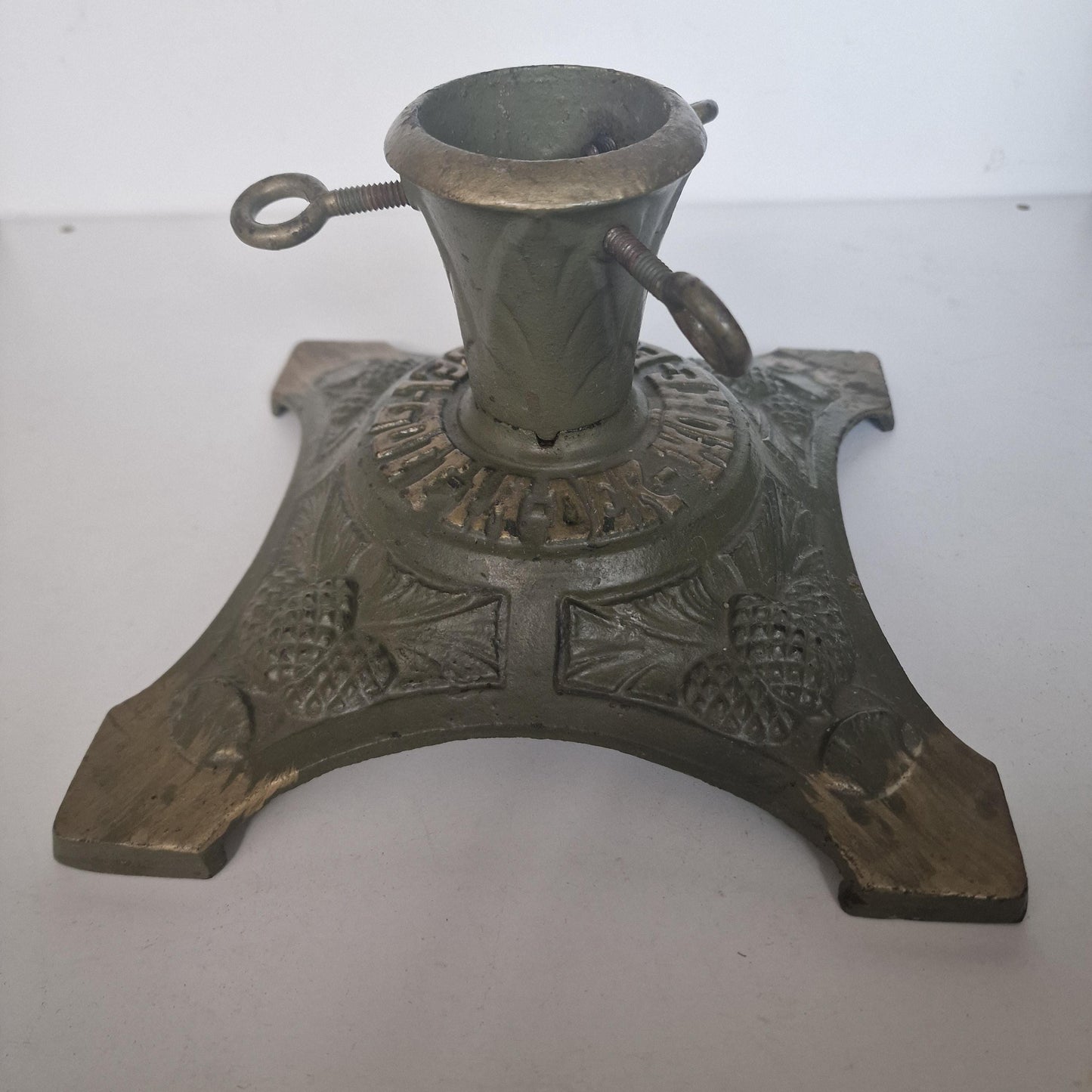 Antique Art Nouveau Iron Christmas Tree Stand, Glory of God Bayern Germany