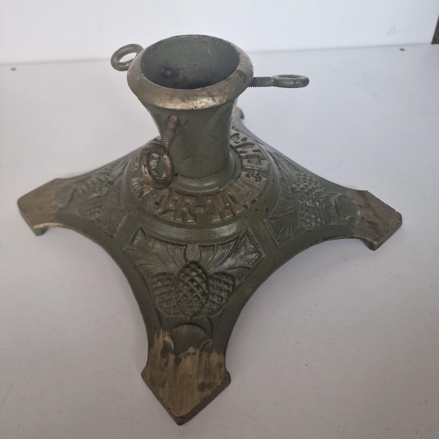 Antique Art Nouveau Iron Christmas Tree Stand, Glory of God Bayern Germany