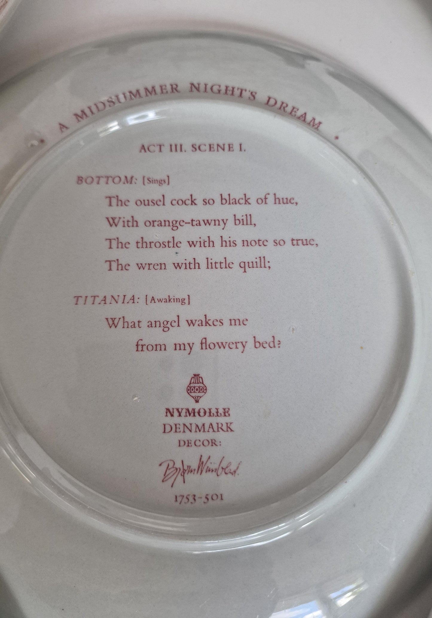 Bjorn Wiinblad Rosenthal Porcelain Plate Set, Midsummer Night Dream