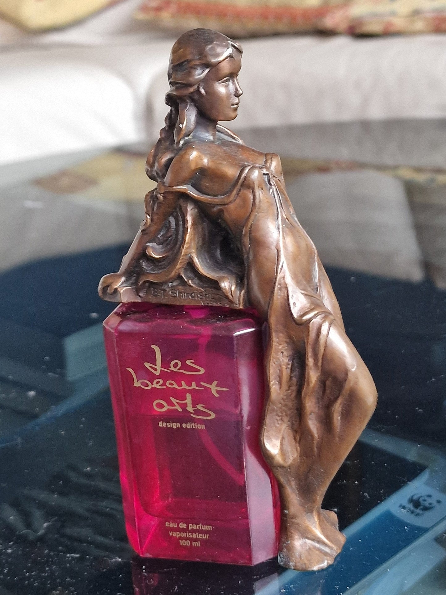 Barry Shiraishi 'Julia' Bronze Figure on  Perfume Bottle, Les Beaux Arts, Limited Edition