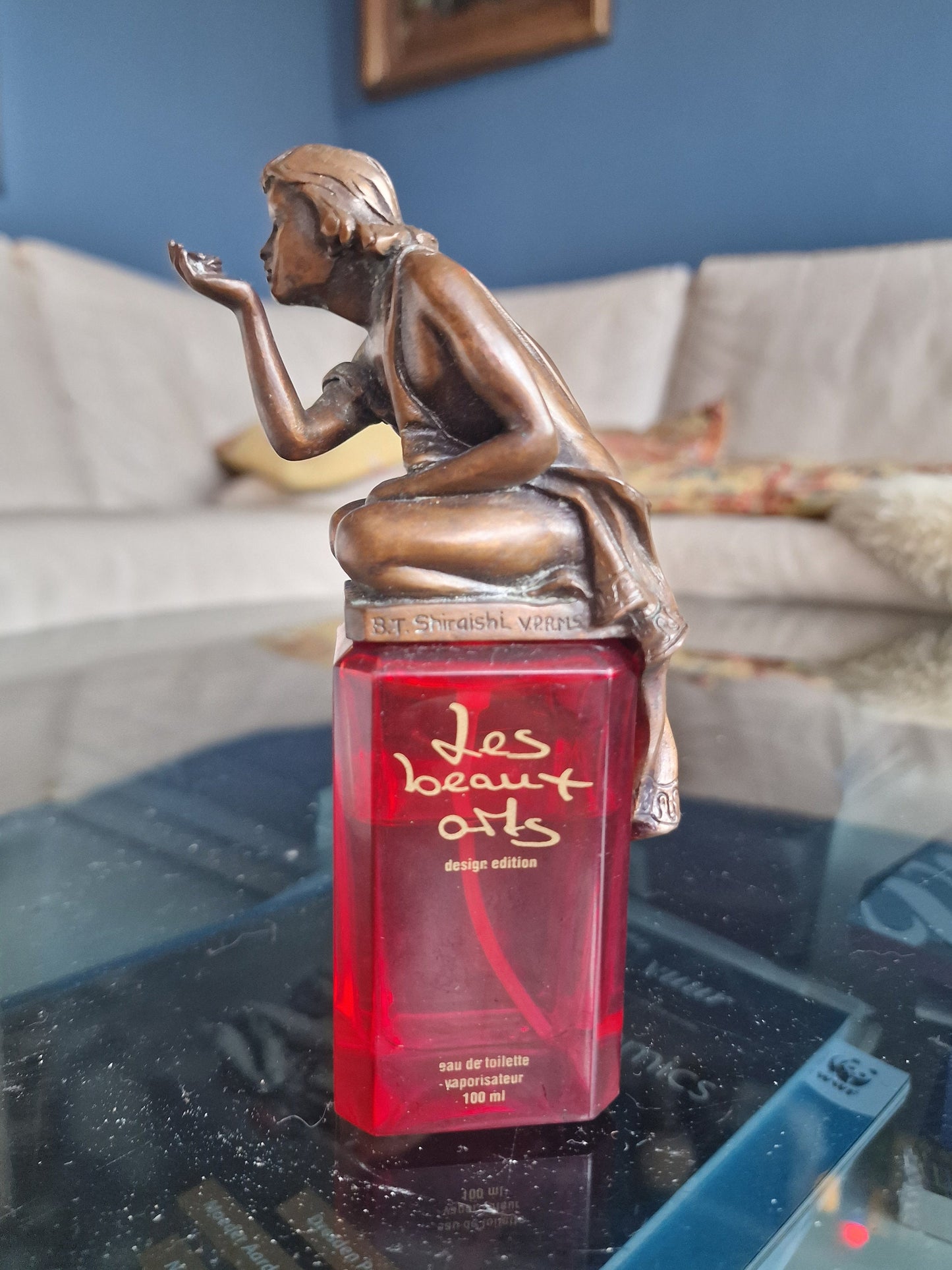 Barry Shiraishi Romeo Bronze Figure on Perfume Bottle, Les Beaux Arts, Limited Edition