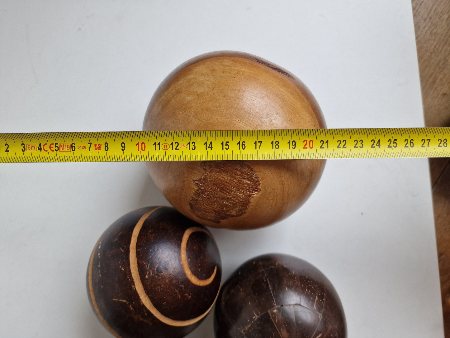 wood sphere balls old librairy large one is massive,