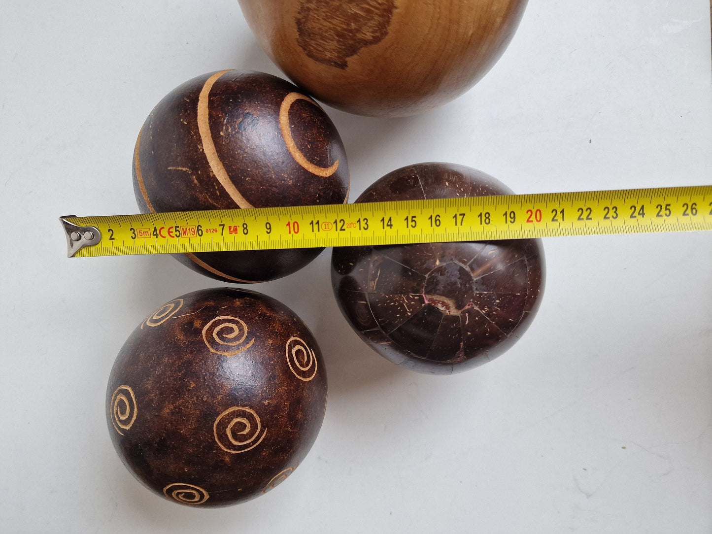 wood sphere balls old librairy large one is massive,
