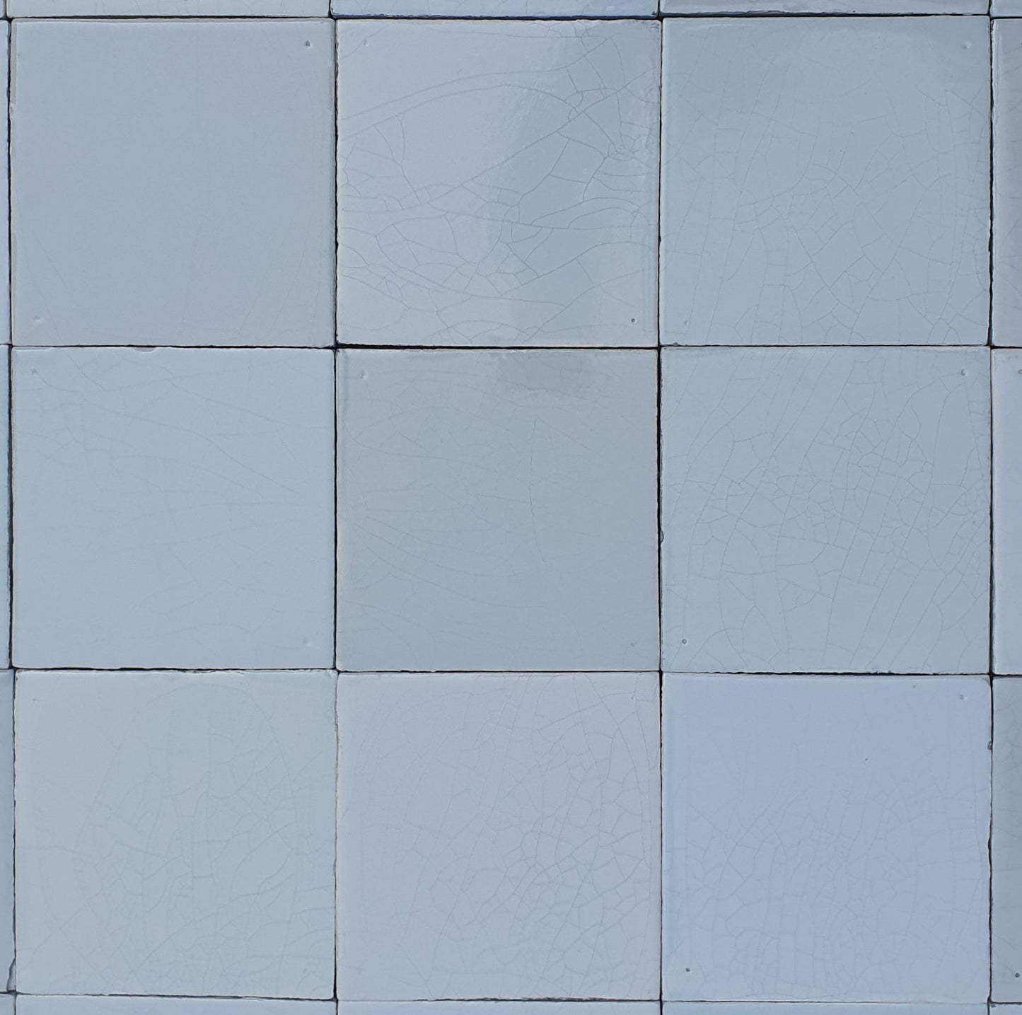 55 Handmade Delft White Tiles, Dutch Witjes, 13x13cm artisanal blank whites