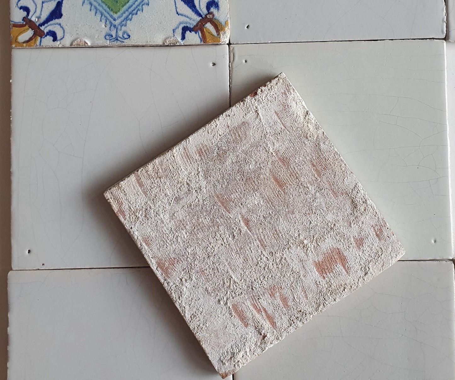 17th Century Delft Tiles, Dutch White Tilefield with Floral (16 pc)