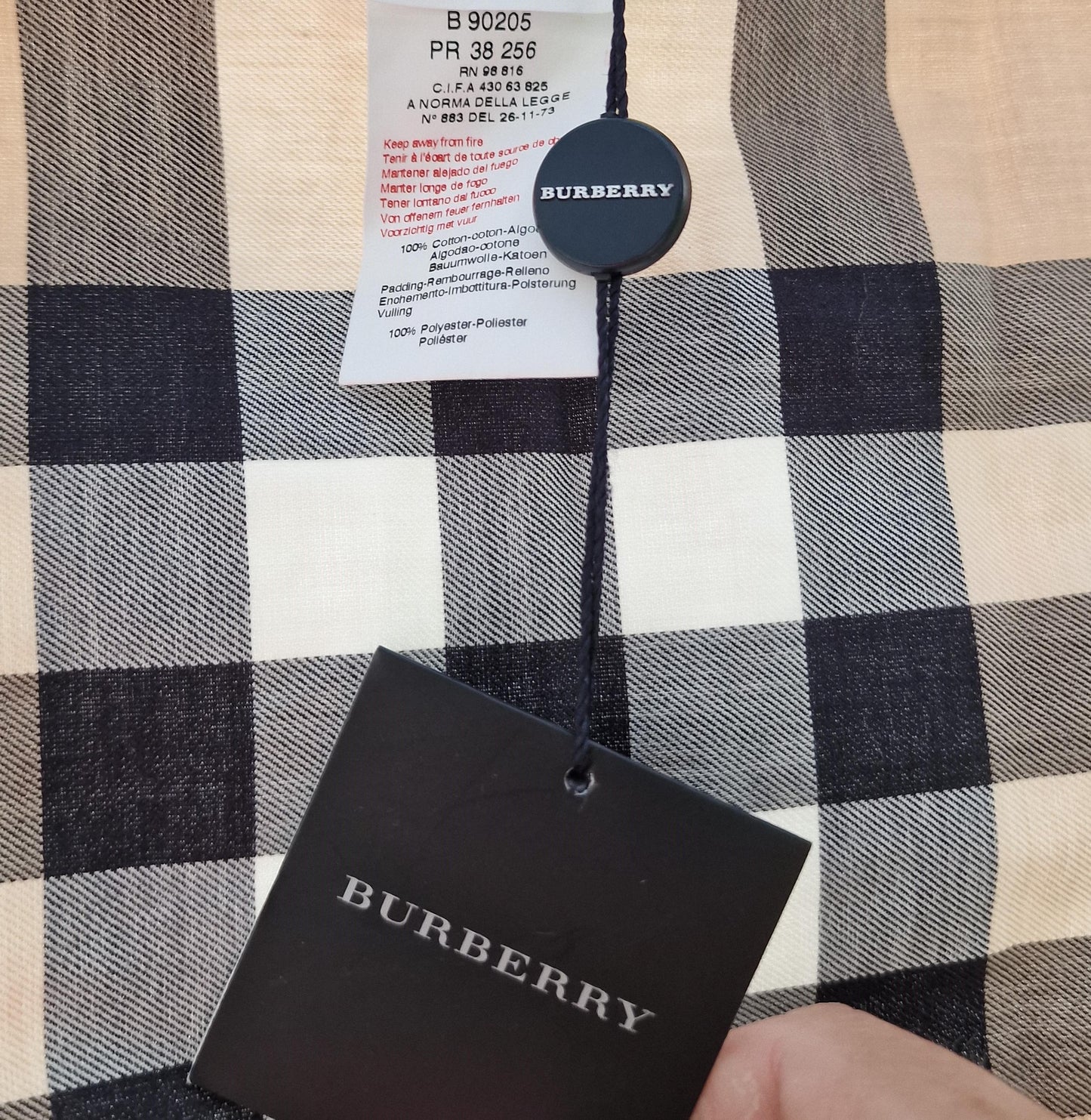 BURBERRY Authentic Headboard End Cushion, Plaid Cotton Pillow (63 inch)
