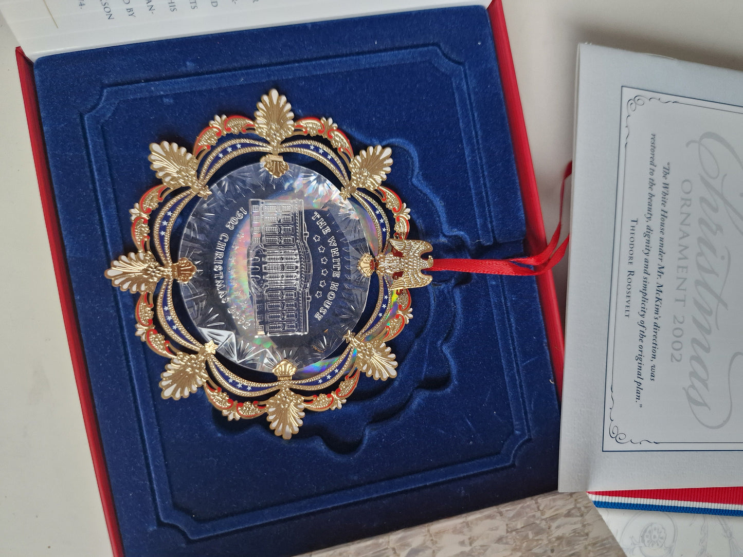 White House Christmas Ornament, 24K Gold Plated, Limited Edition 2001