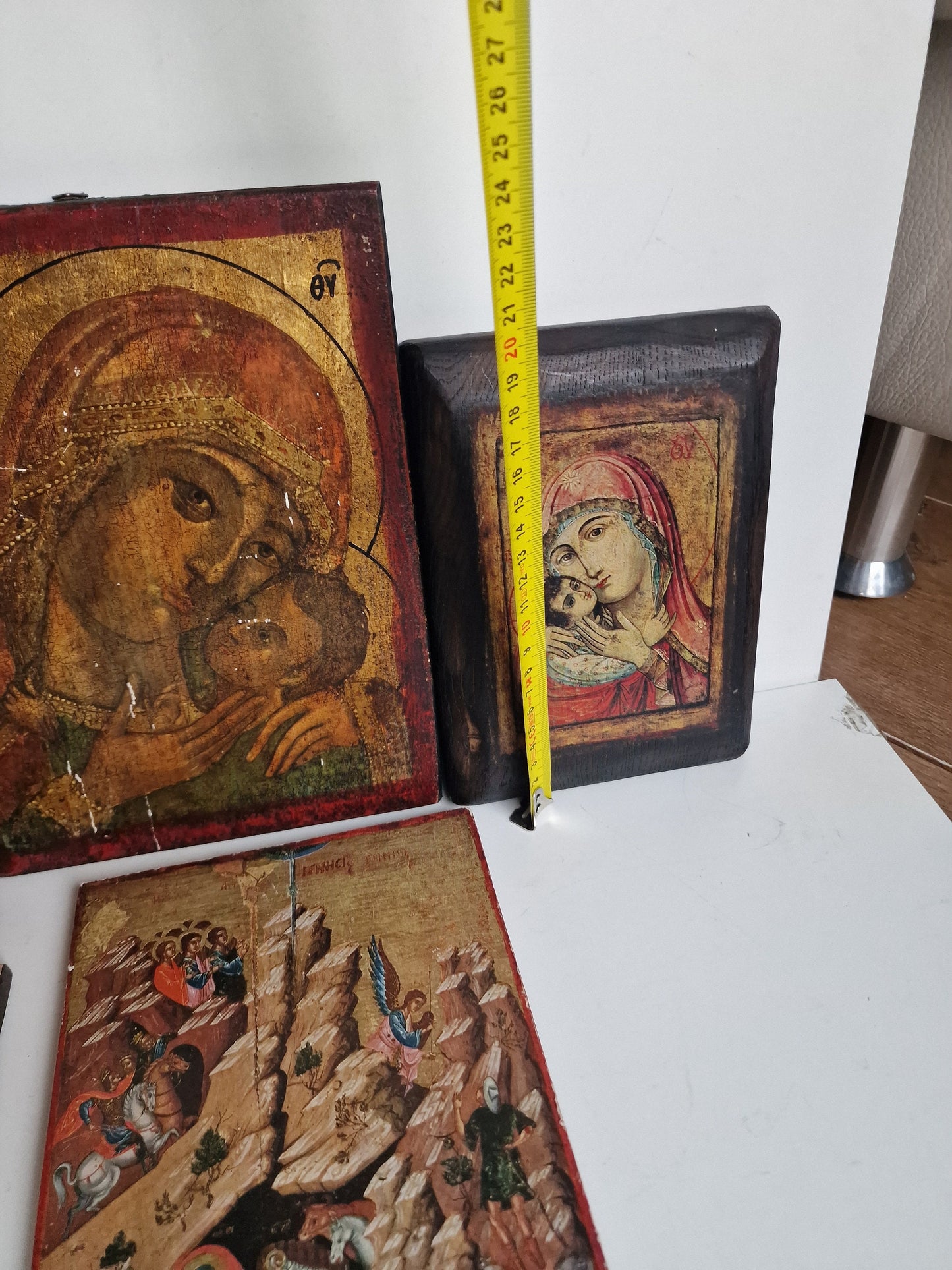 Icon set,  20th replica, 1 at both sides, mother Mary an Child,