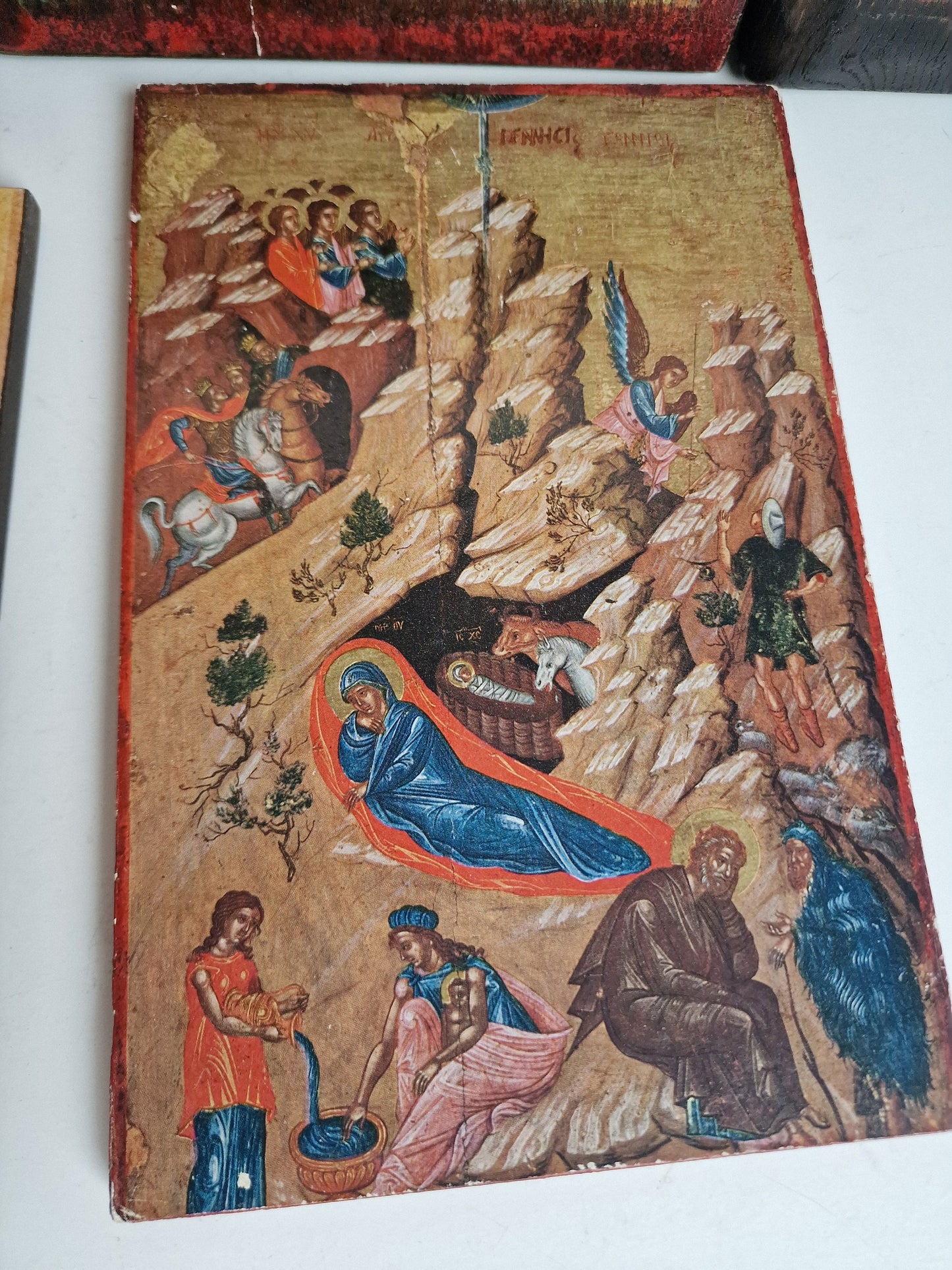 Icon set,  20th replica, 1 at both sides, mother Mary an Child,