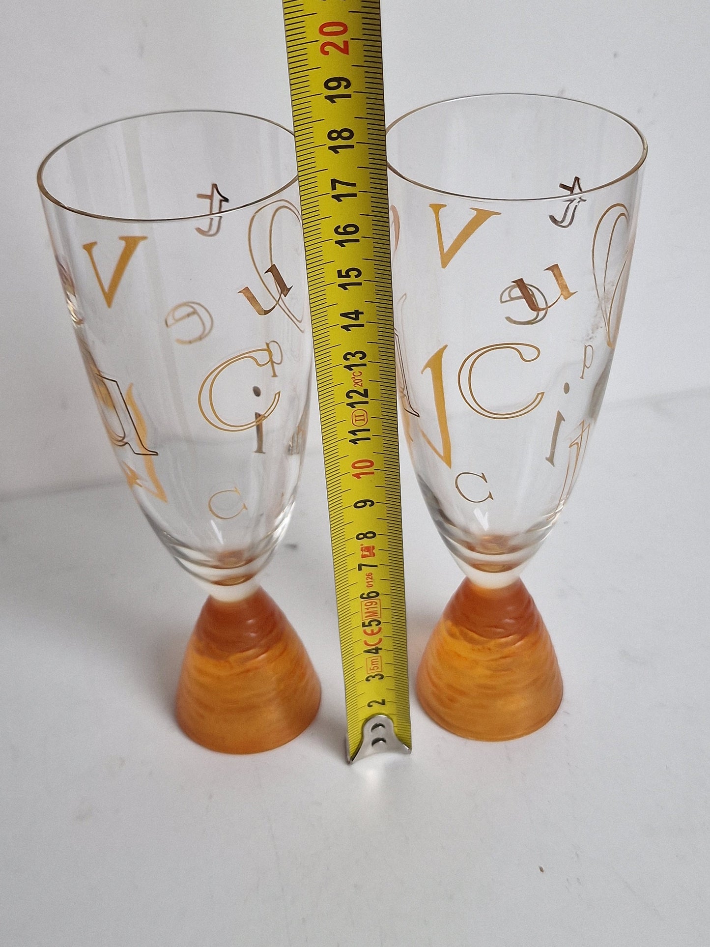 Veuve Clicquot Alphabet Champagne Flutes, Limited Edition, French Luxury Party