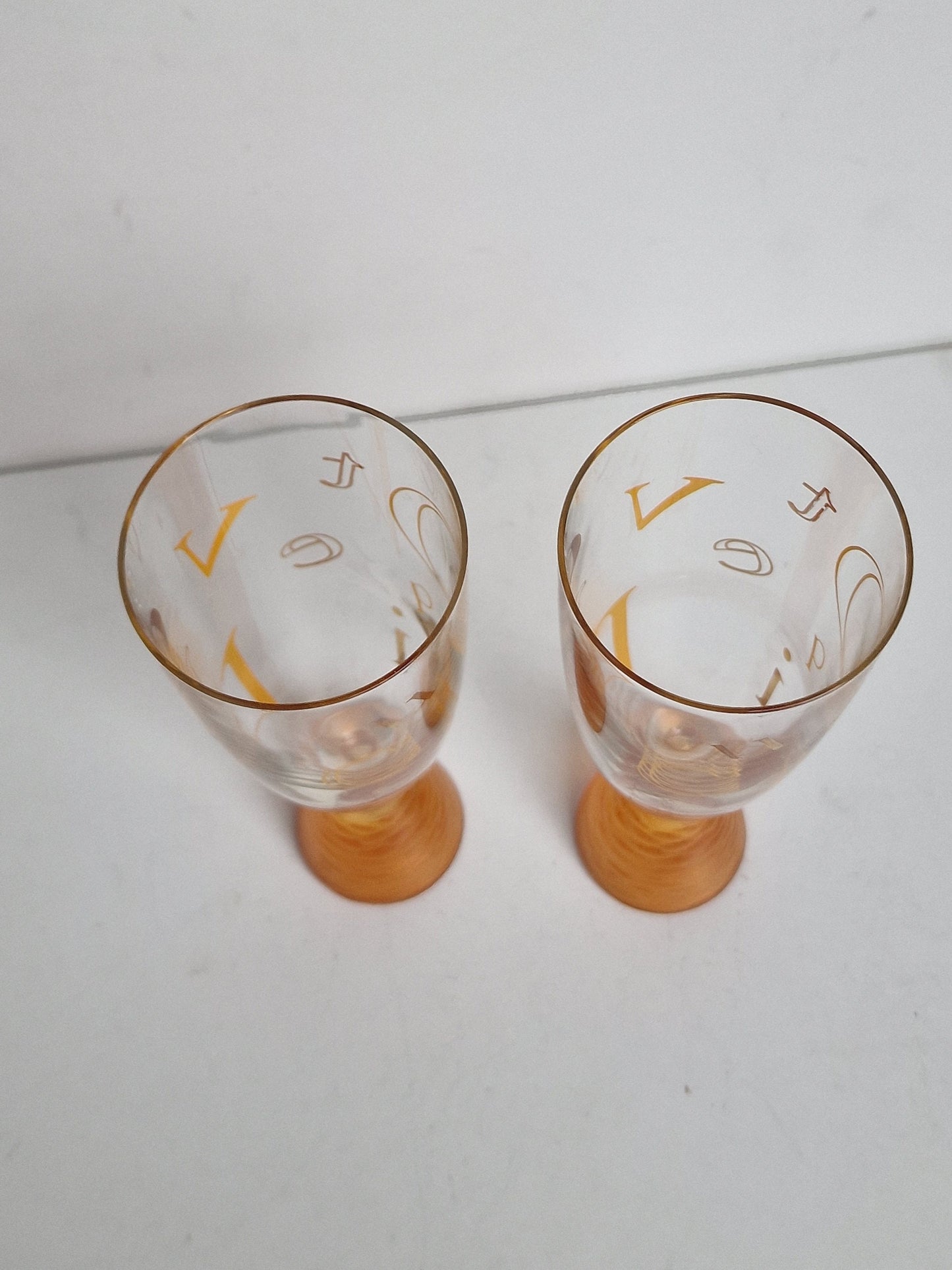 Veuve Clicquot Alphabet Champagne Flutes, Limited Edition, French Luxury Party