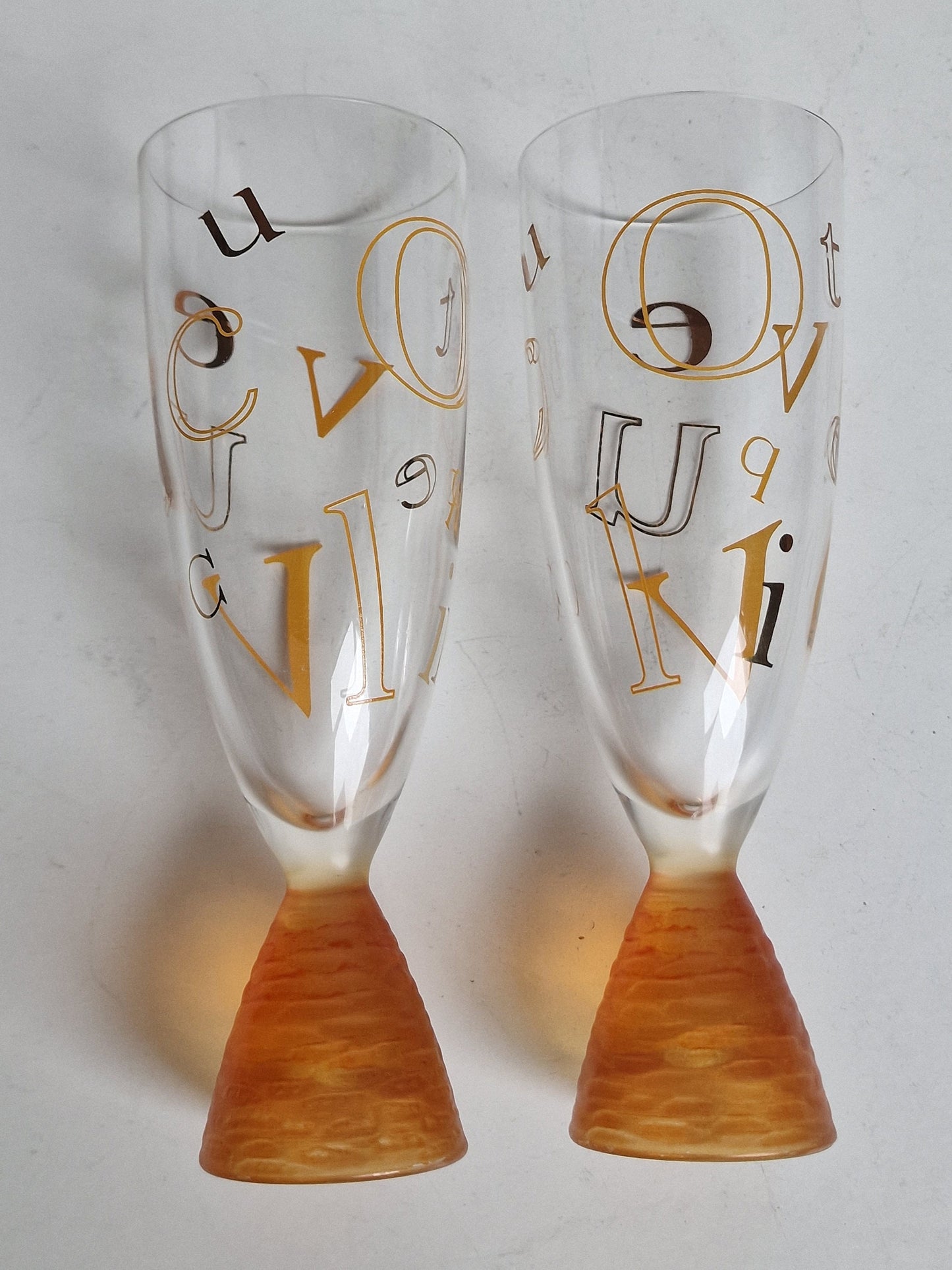 Veuve Clicquot Alphabet Champagne Flutes, Limited Edition, French Luxury Party