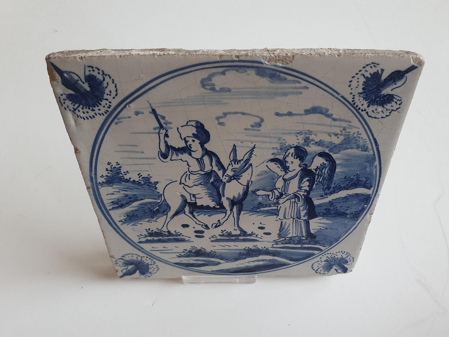 Antique Delft Blue Tile, Biblical Scene, Amsterdam, 1780