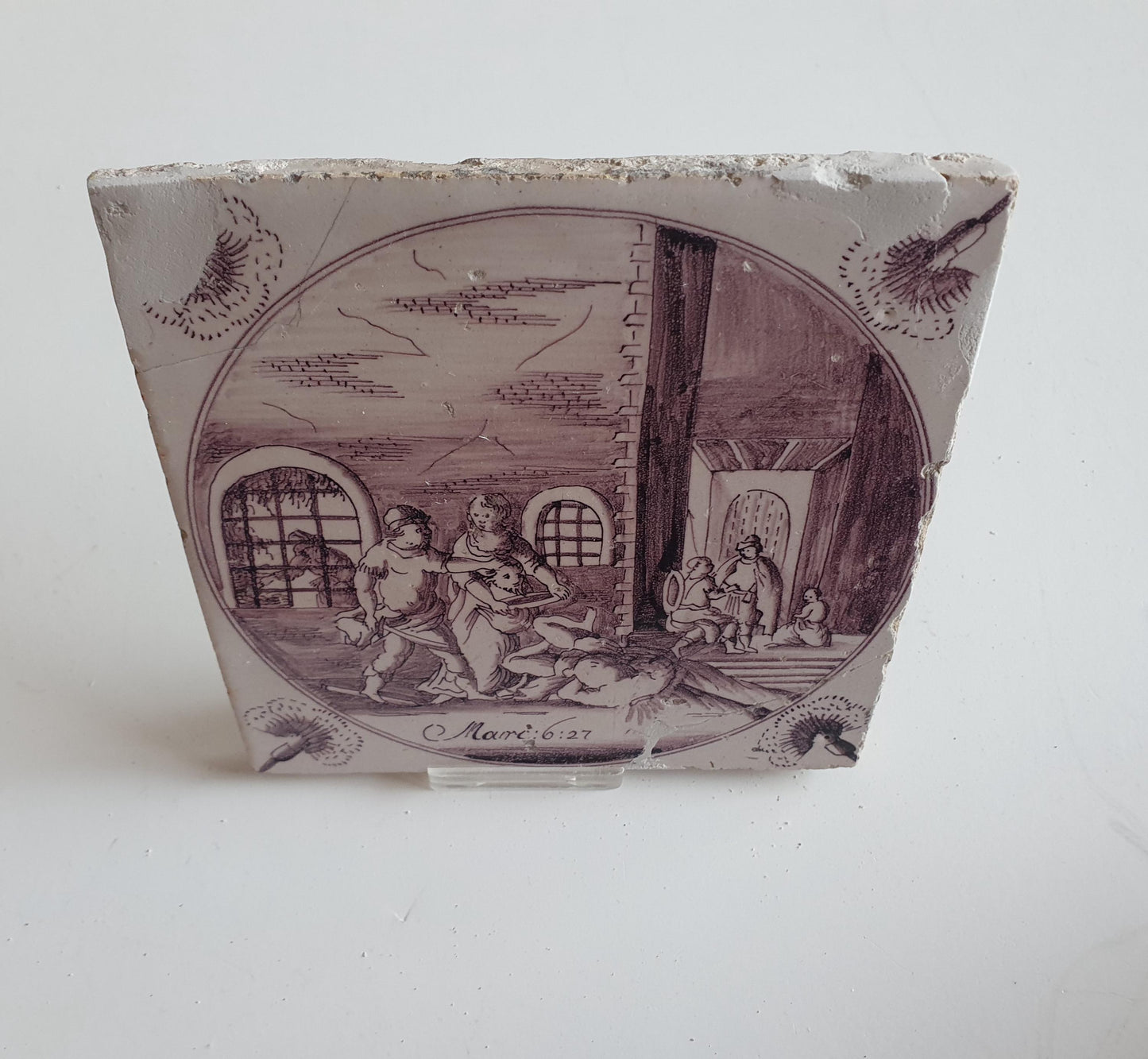 Antique Delft Tile, Biblical Scene, Amsterdam, 1780