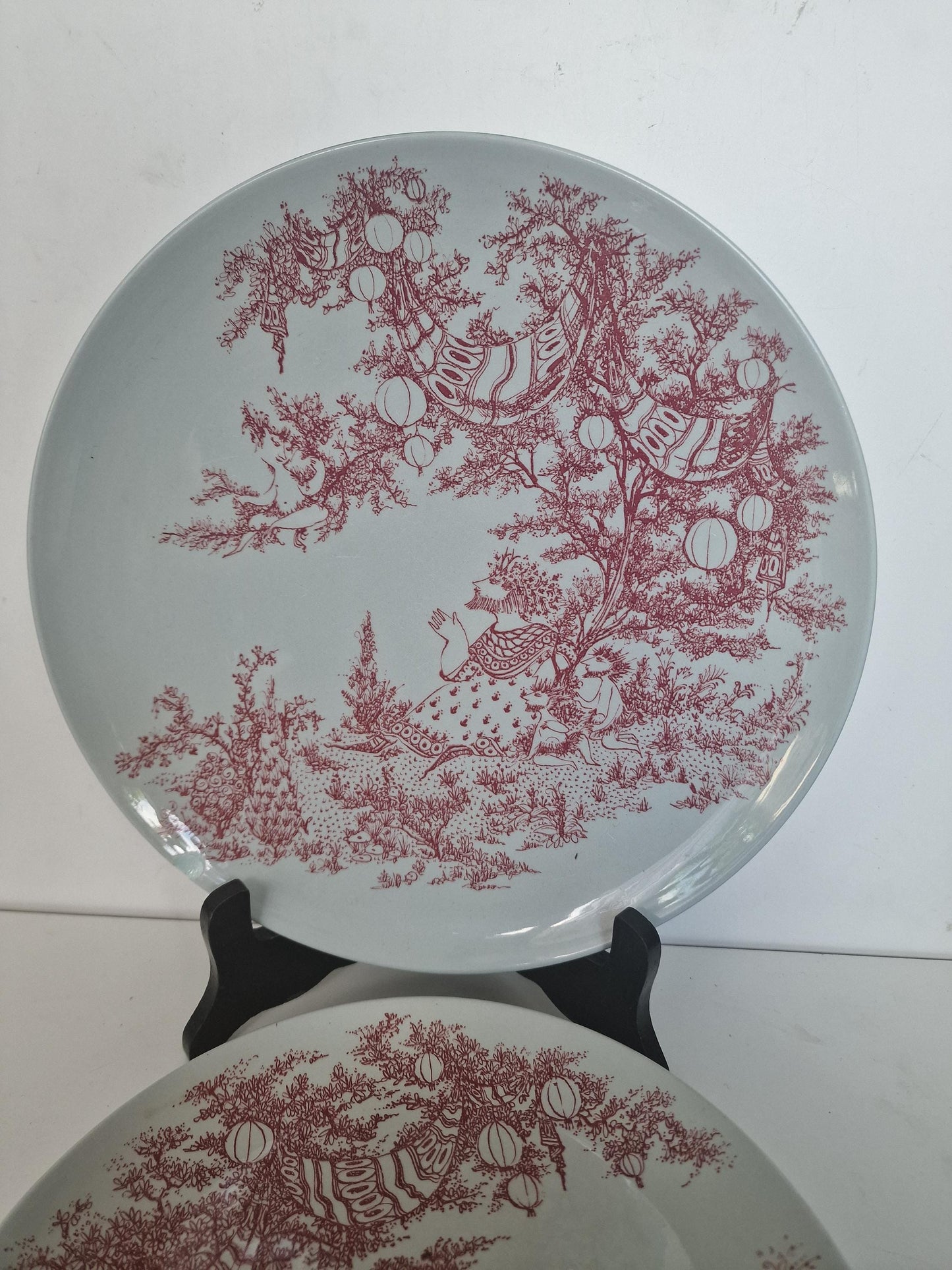 Bjorn Wiinblad Rosenthal Porcelain Plate Set, Midsummer Night Dream