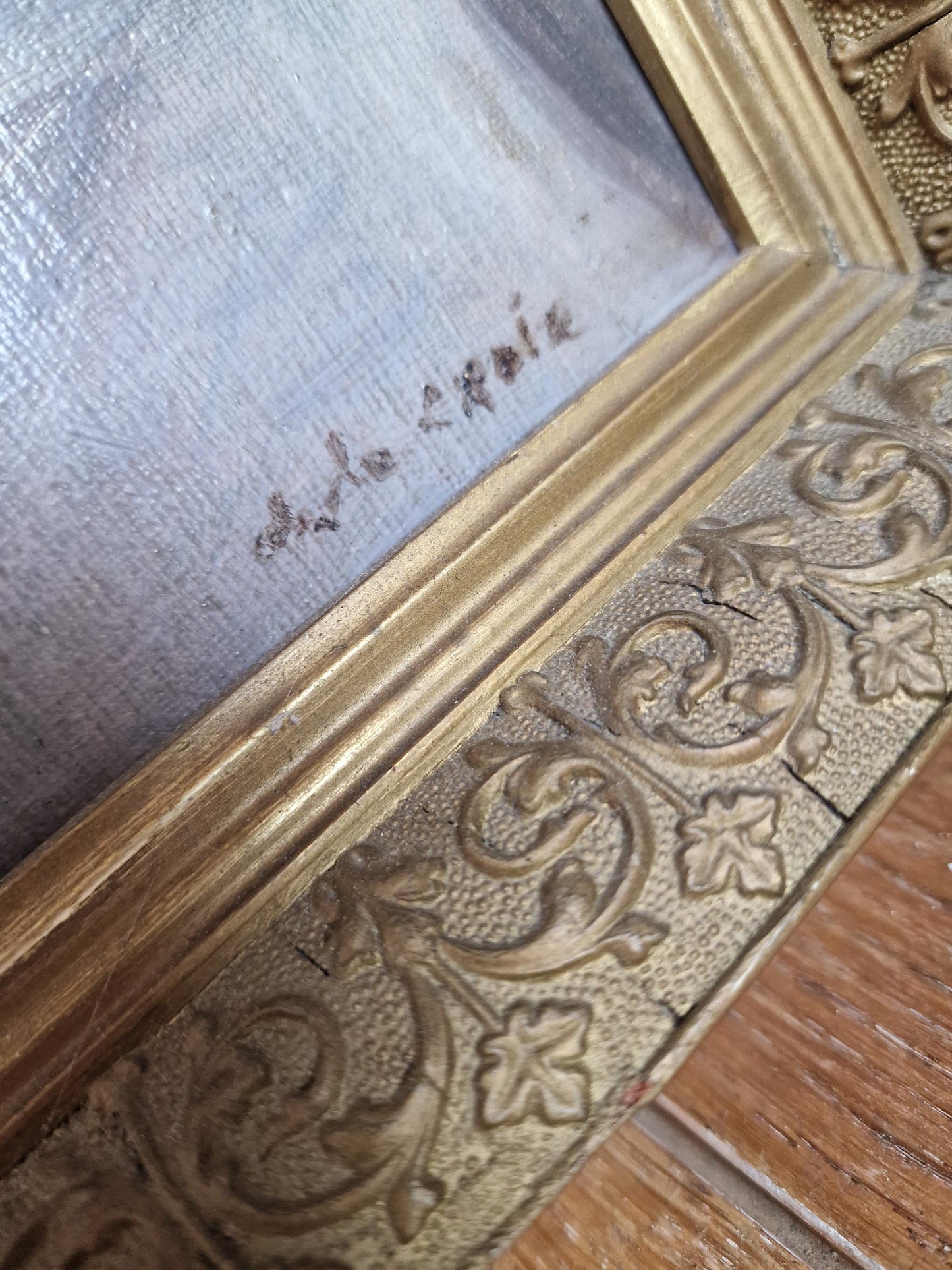 XL Framed Still Life Oil Painting on Canvas, Signed Dutch Art