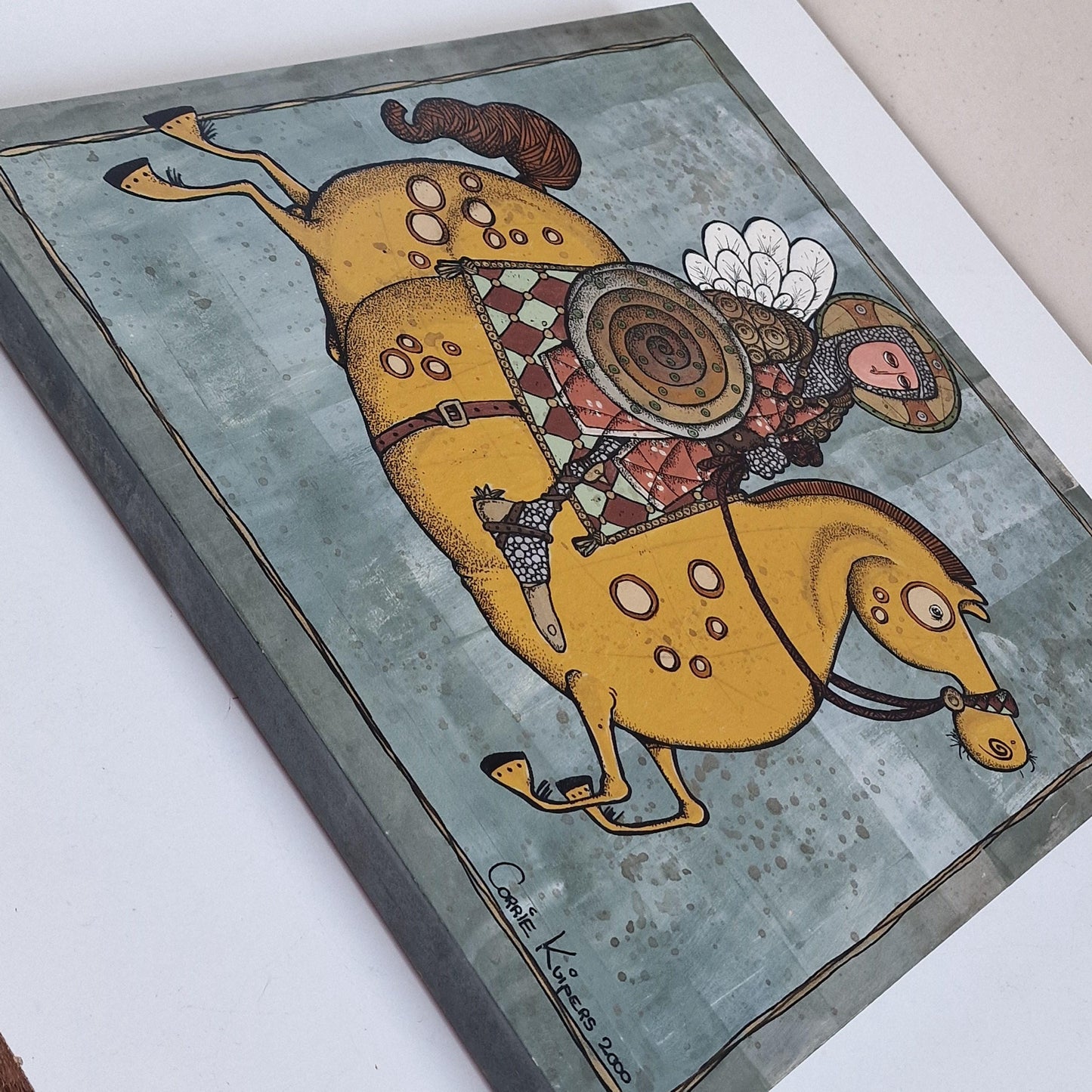 St George Knight Painting, Corrie Kuipers, Naive Art