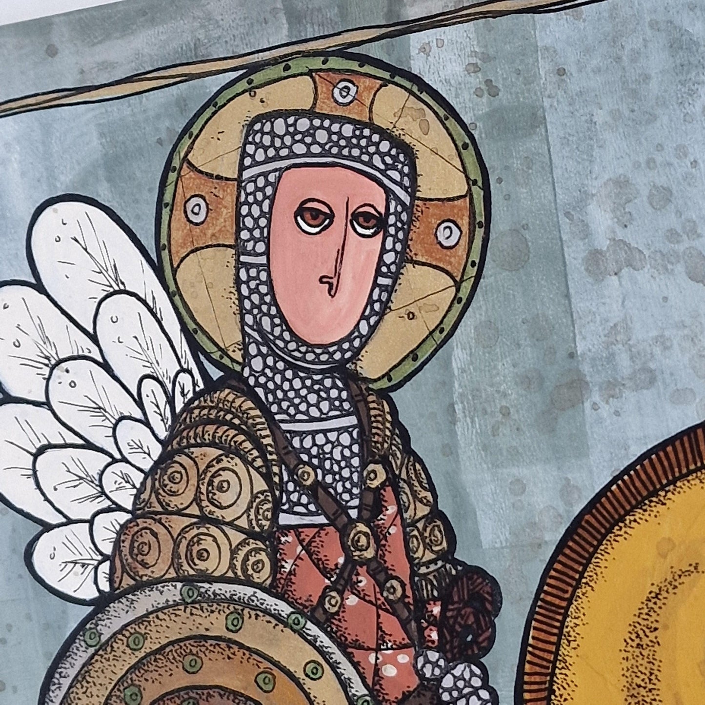 St George Knight Painting, Corrie Kuipers, Naive Art