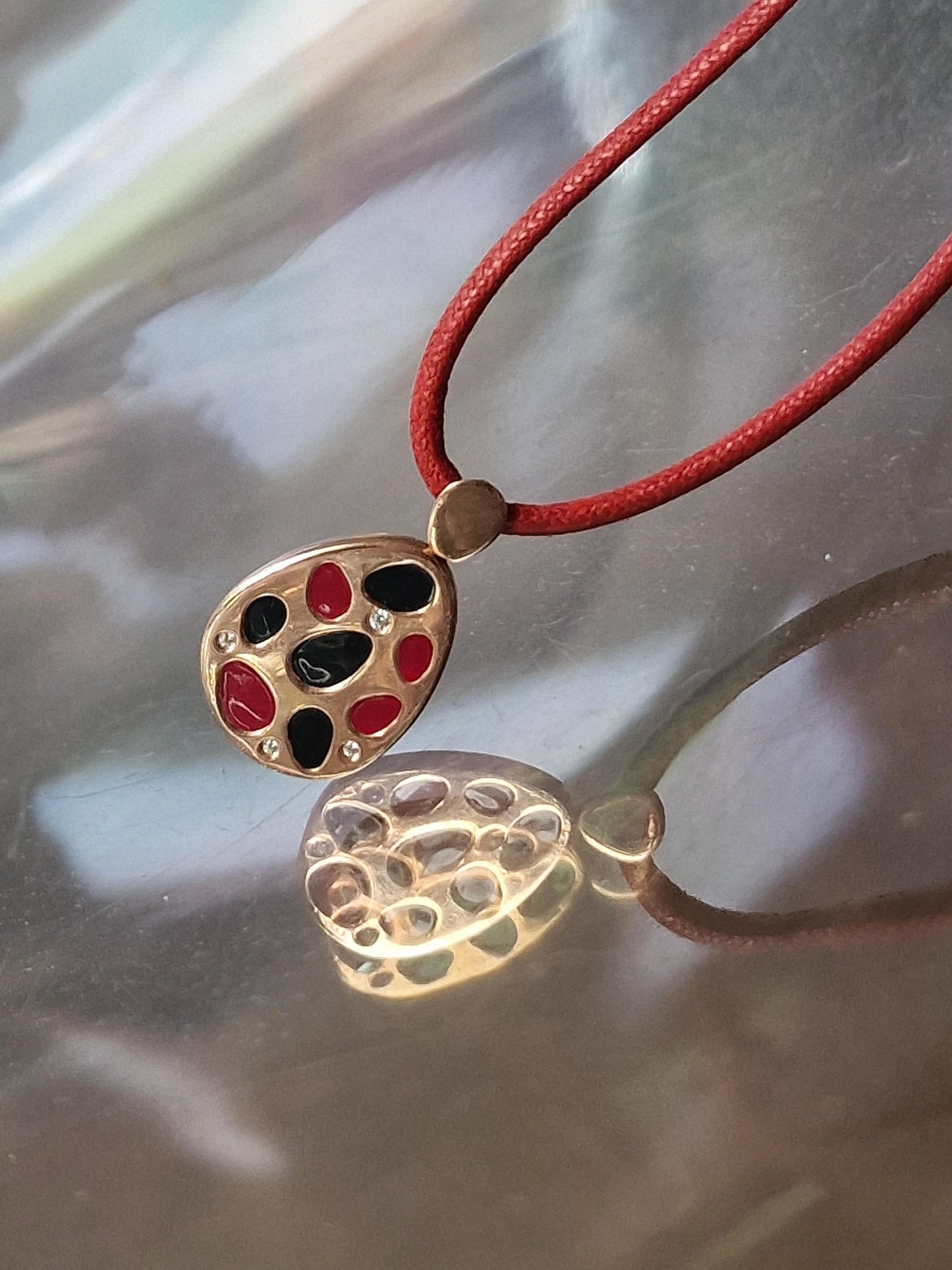 Tatiana Fabergé Enameled Egg Pendant, Sterling Silver Gilt, Zircon, Tsars Collection faberge
