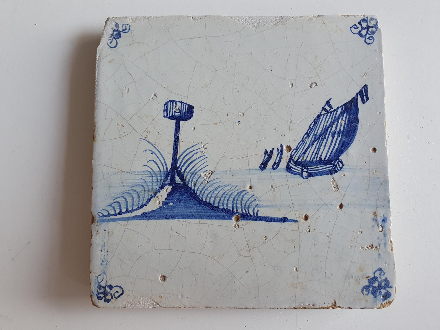 17th Century Delft Tile, Holland Landscape, Collectible Dutch Tile