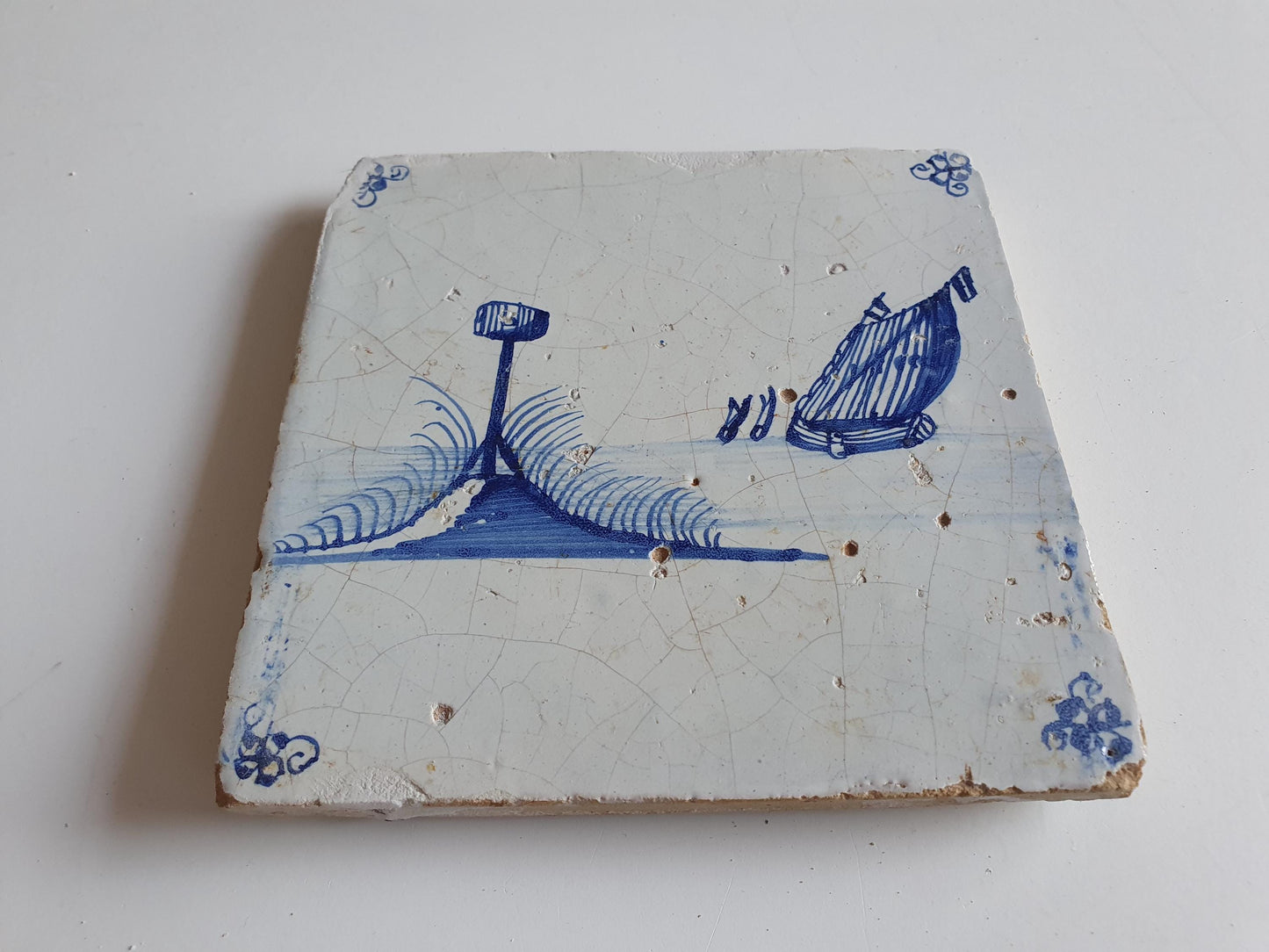 17th Century Delft Tile, Holland Landscape, Collectible Dutch Tile