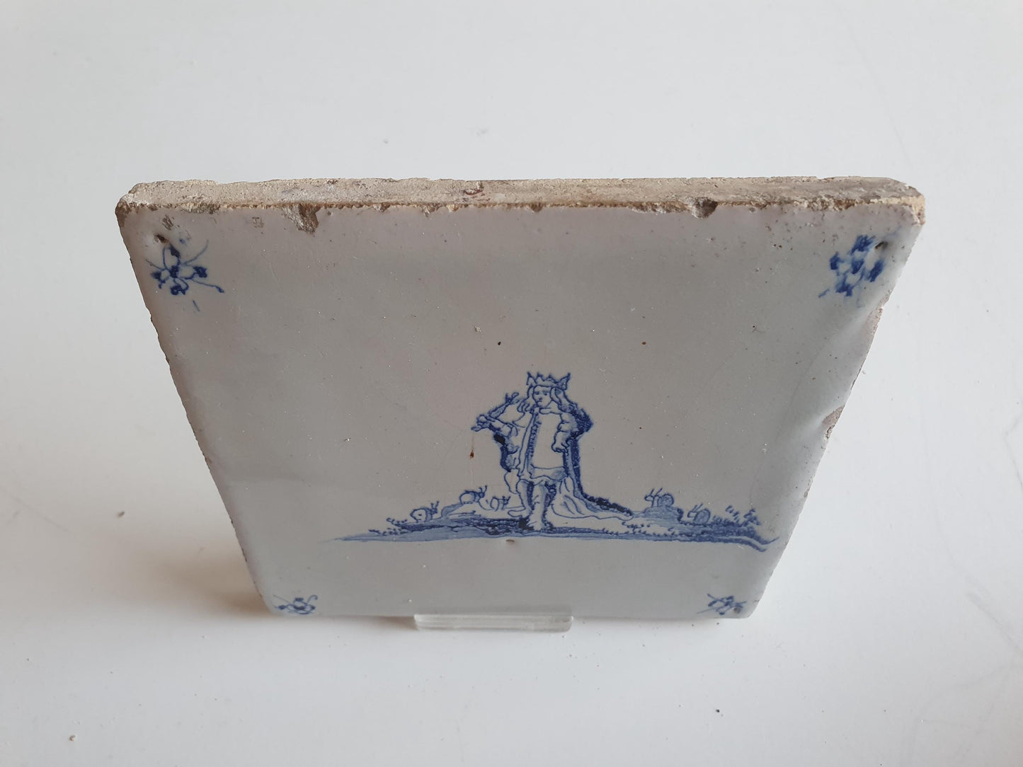 dutch antique tile, 17th century, king Rare !