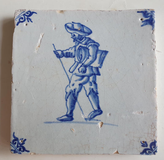 Dutch antique tile, 17th century, seller 1640