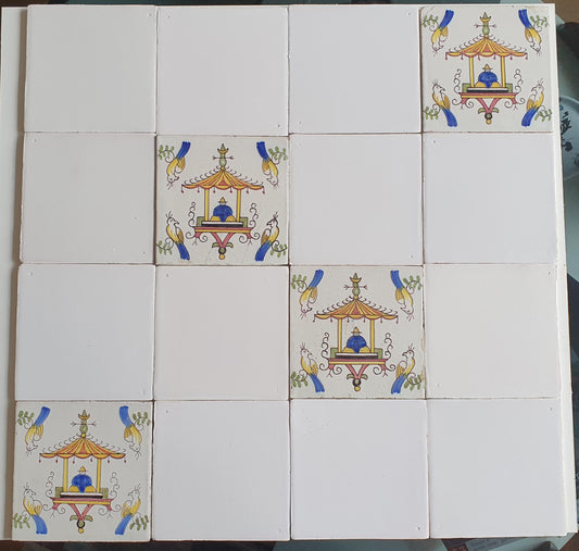 Royal Makkum Dutch Tiles, Chinoise Polychrome, 20th Century