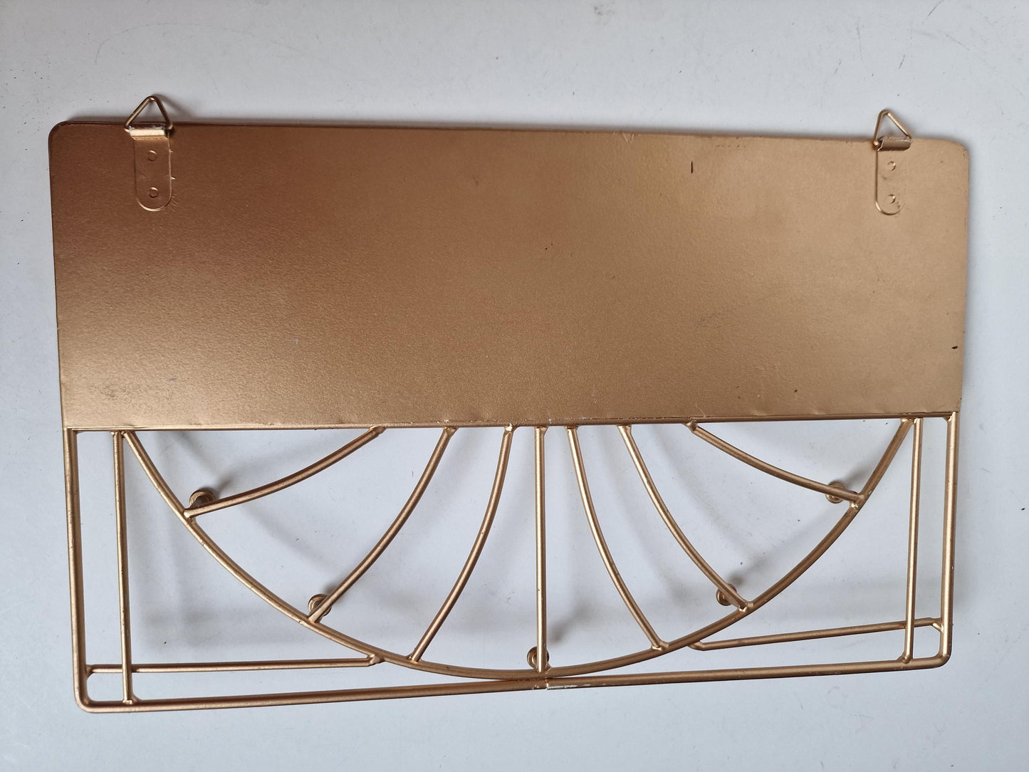 Brass Hollywood Regency Mirror with Hooks, Scarf & Necklace Organizer