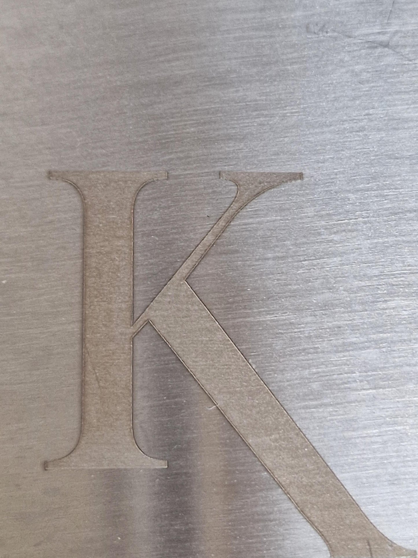 zakfles heupfles drank letter K monogram pocket flask hunter, unused