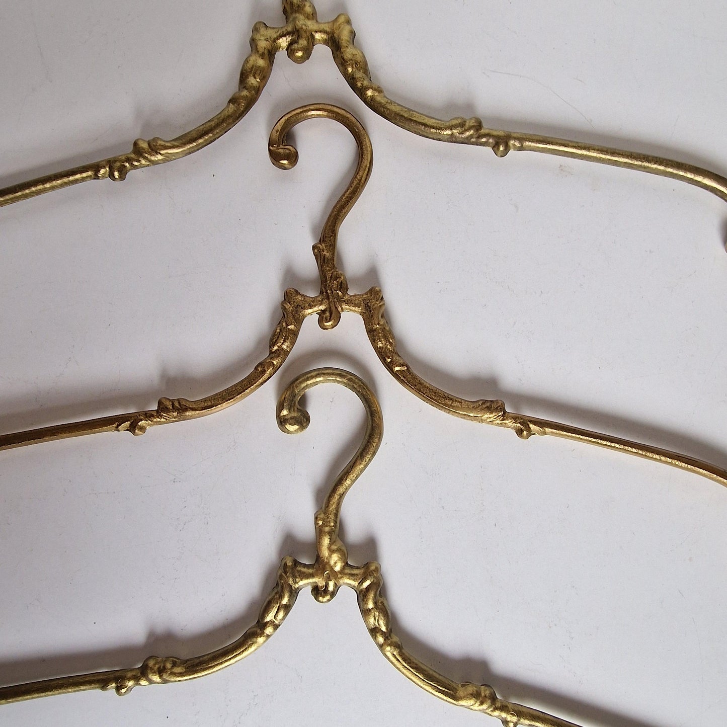 Antique Brass Clothes Hangers, Art Nouveau/Deco Style, Set of 3