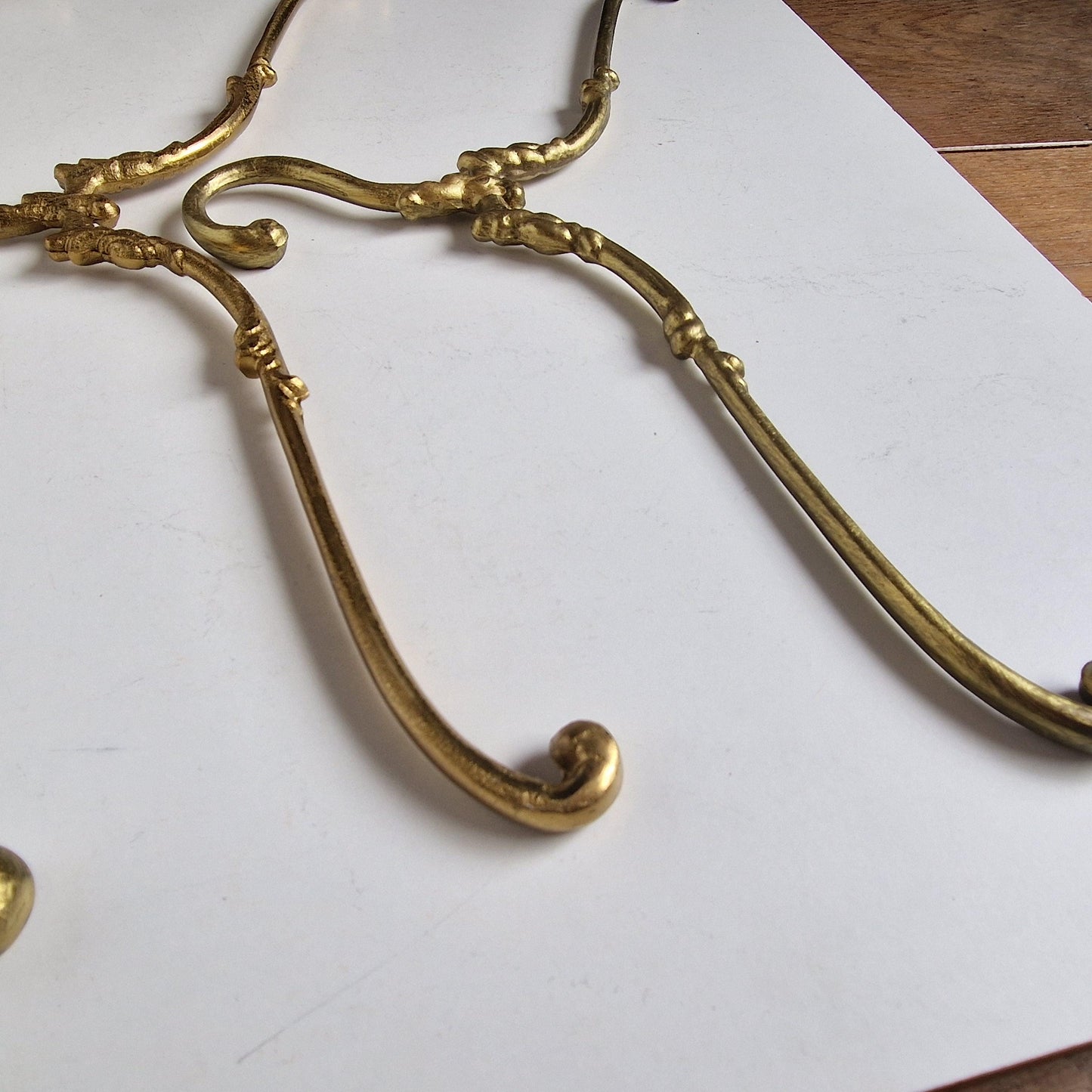 Antique Brass Clothes Hangers, Art Nouveau/Deco Style, Set of 3