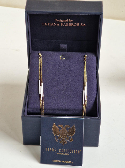 Fabergé Dangle Egg Earrings, 925 Silver 22K Gold Plated, Tsars Collection faberge