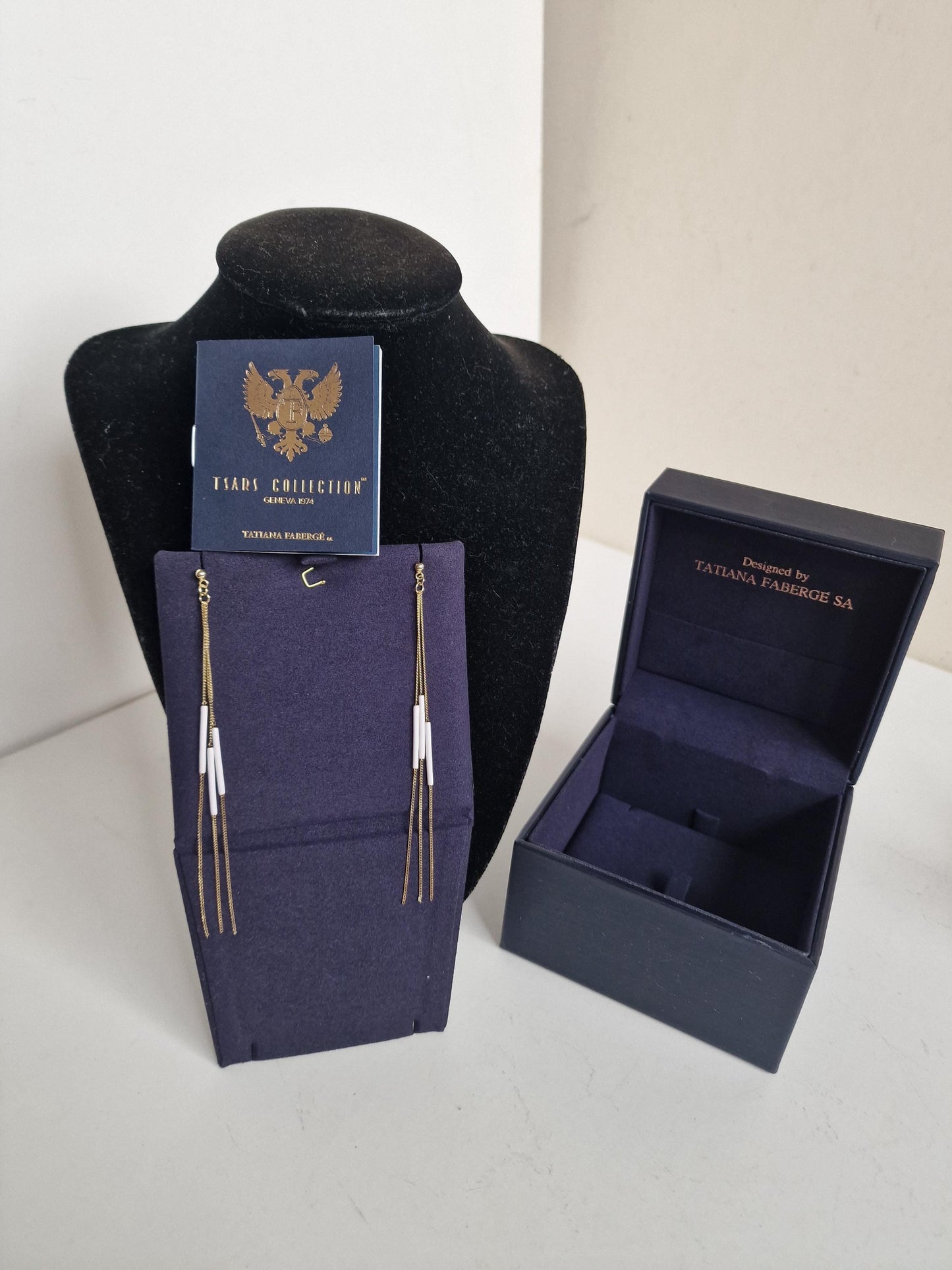 Fabergé Dangle Egg Earrings, 925 Silver 22K Gold Plated, Tsars Collection faberge