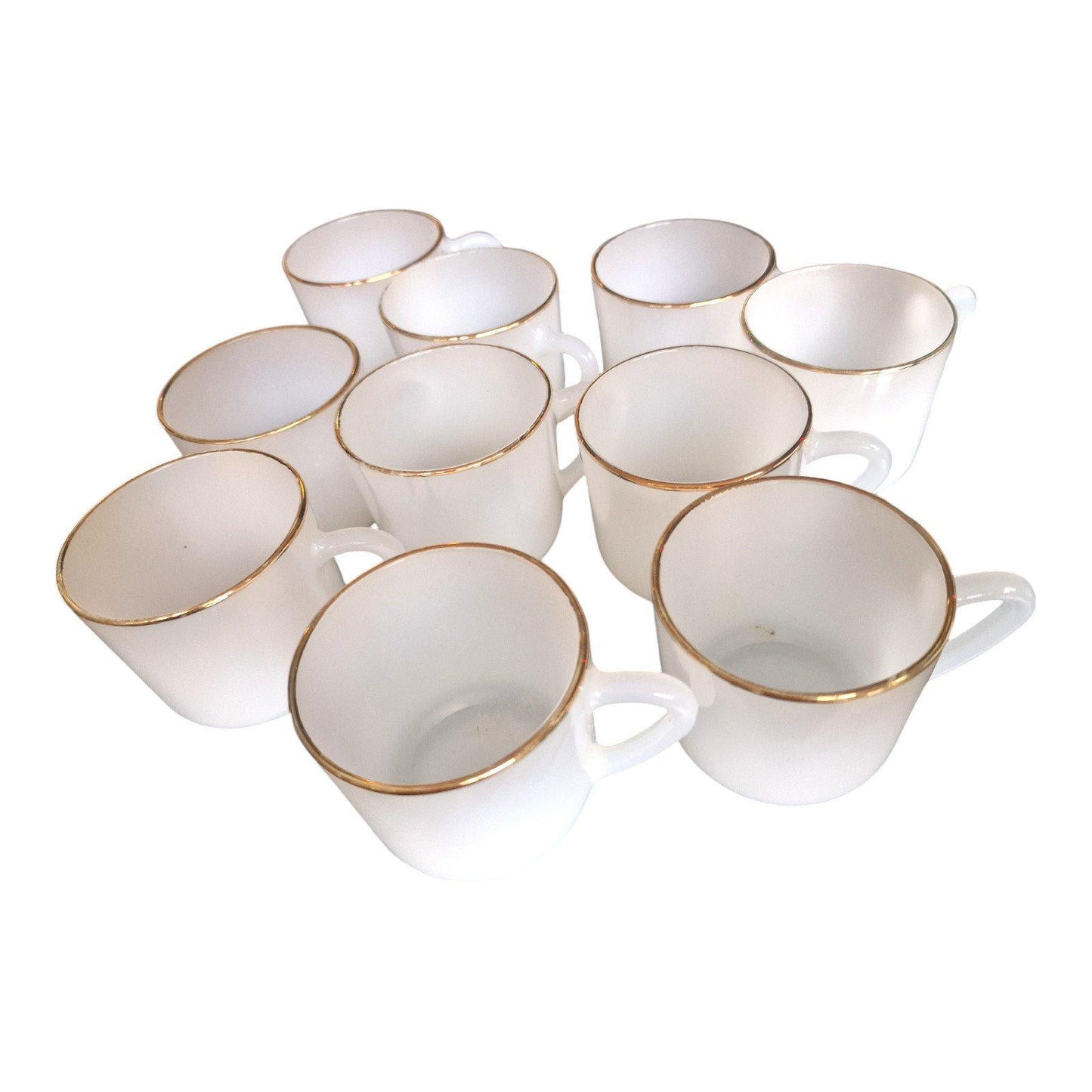Vintage Arcopal Opaline Espresso Cups, 1970s French Coffee Set (10)