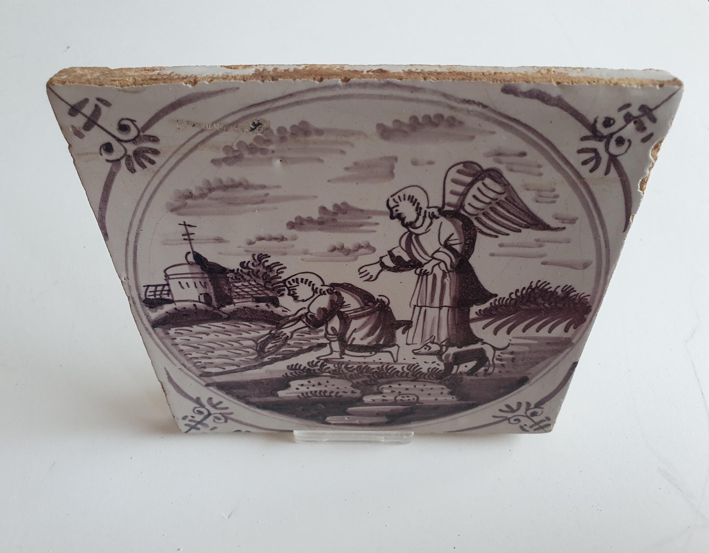 Antique Delft Tile: Biblical Scene, Rotterdam, 1760