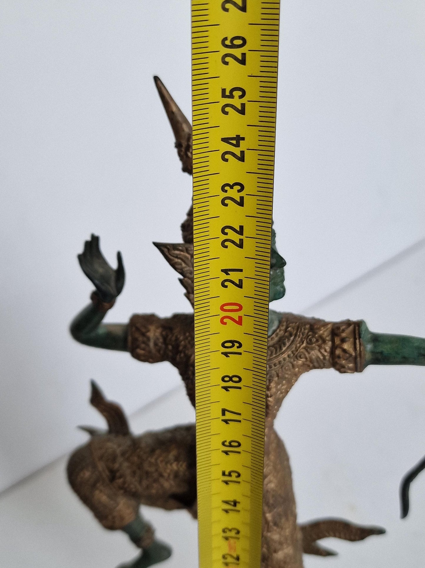 Thai Bronze Deity Figurine, Antique Temple Dancer Statue